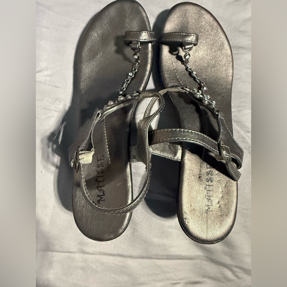 Matisse Metallic Silver/Dark Grey Women's Sandals